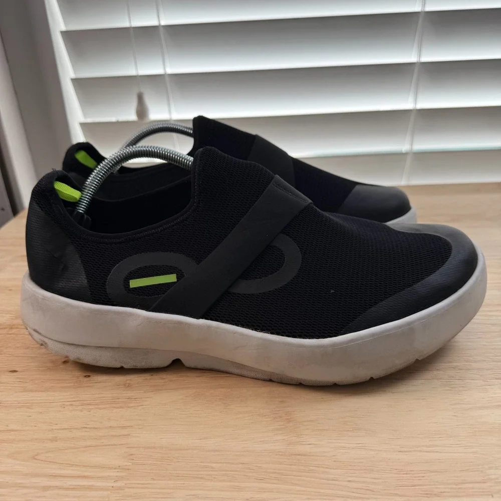 OOFOS OOmg Low Sneakers Men's Black Mesh Slip-On Sport Shoes Comfort -‎ 13
